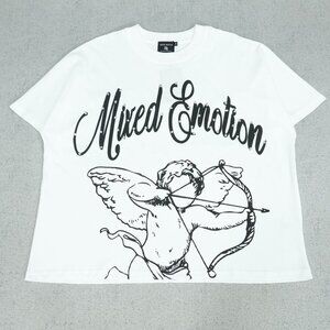 Mixed Emotion White Crewneck Tee